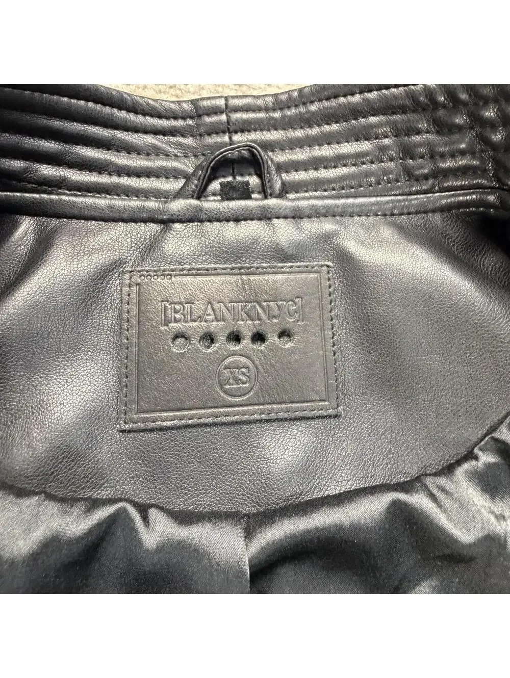 [BLANKNYC] Vegan Leather Moto Jacket Black Quilted Ribbed XS Crop Biker